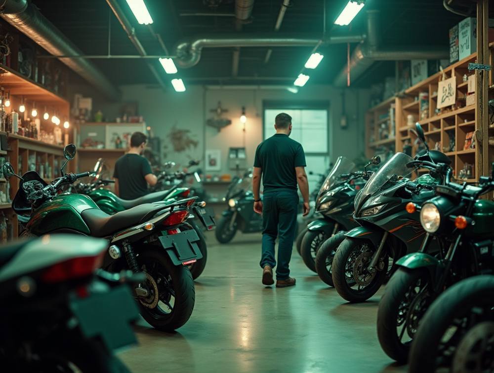 a_motorcycle_store_with_some_mecanicians_green_as_main_color_wh6ppsapc8l1c2u5rb5s_2